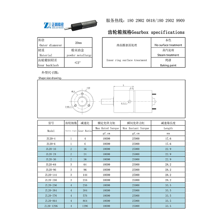 20齿轮箱规格