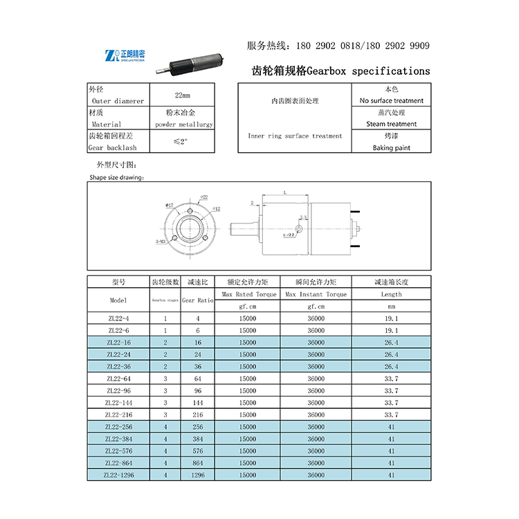 22齿轮箱规格