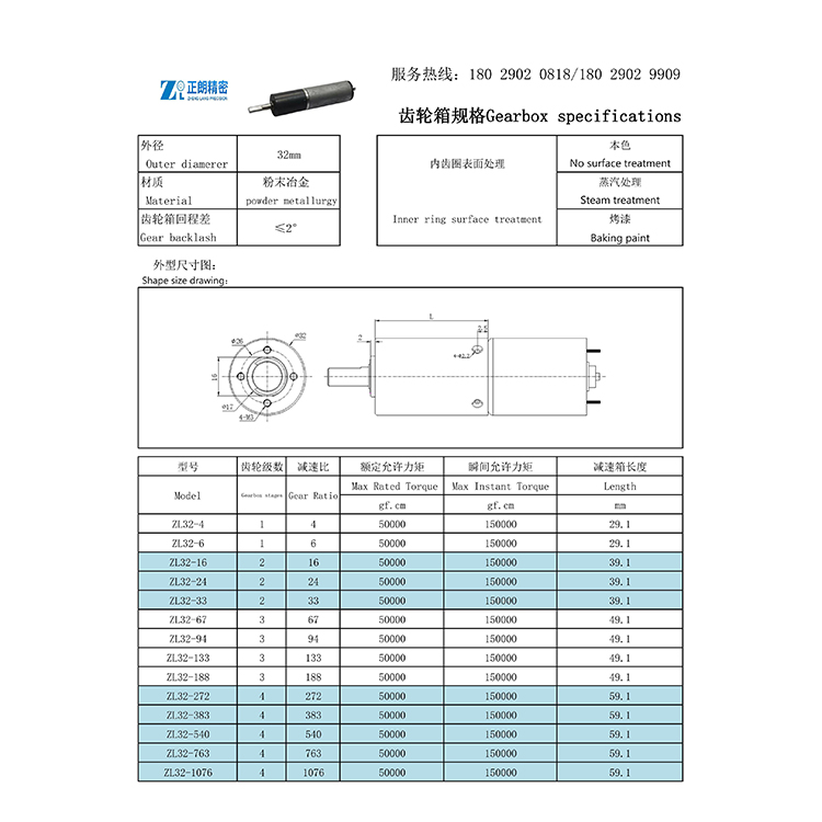 32齿轮箱规格